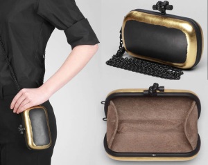  Nero Oro Gilded Waxed Leather Knot  Bottega Veneta