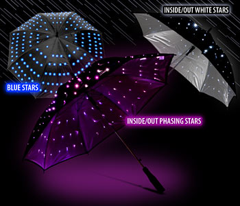 Светящиеся зонтики - звездные россыпи для поднятия настроения в дождливый день