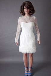 короткое кружевное свадебное платье 2013