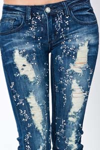 джинсы со стразами