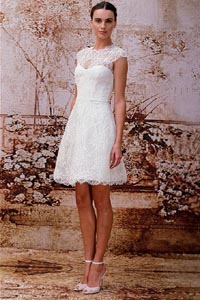 короткое кружевное свадебное платье