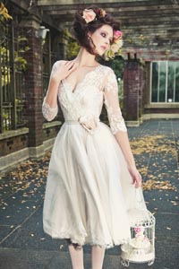короткое кружевное свадебное платье