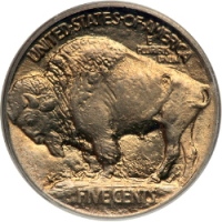 пять центов с изображением бизона