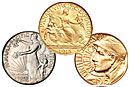 классические золотые серебряные памятные монеты