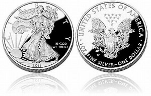 В честь двадцатипятилетия серебряного доллара представлен юбилейный набор серебряных монет