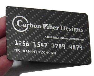 Визитки из углеволокна от Carbon Fiber Designs
