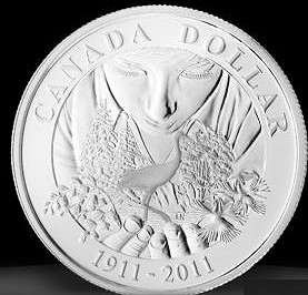 Первая юбилейная канадская монета 2011 года