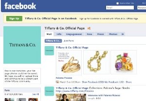 Ювелирный дом Tiffany завел аккаунт на сайте Facebook