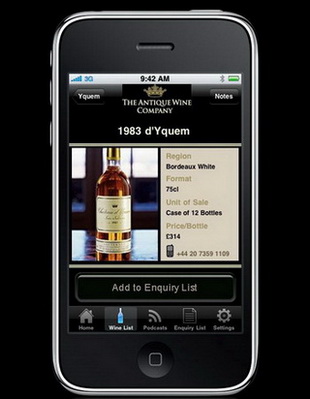 Antique Wine Company выпустил свое приложение для iPhone и iPod