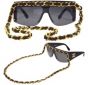 Винтажные очки Chanel с черно-золотой цепочкой